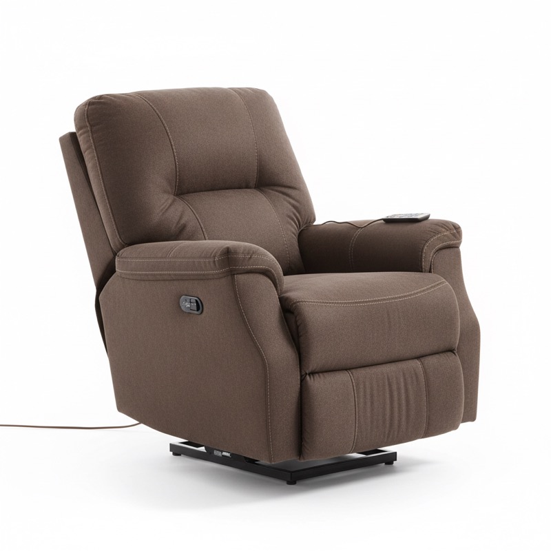 Signature Design by Ashley Yandel power lift recliner in chocolate brown