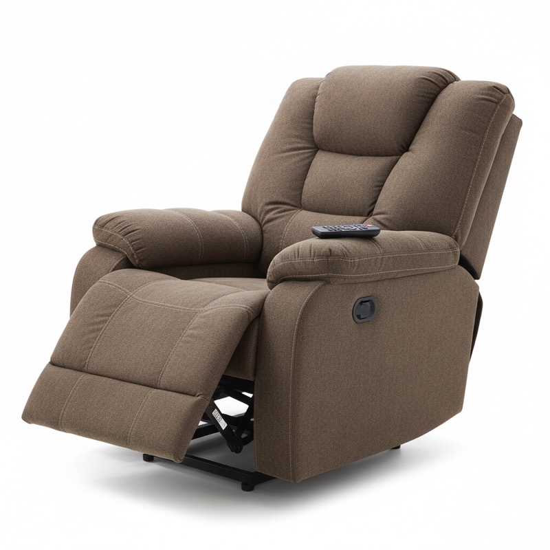 MCombo power lift recliner with remote and USB ports in brown fabric
