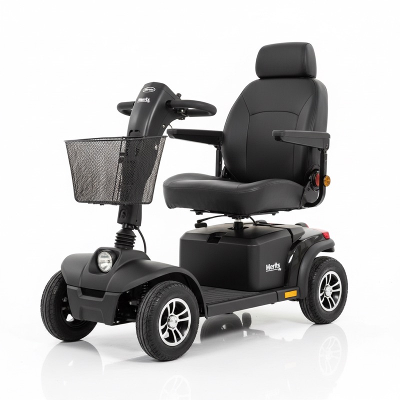 Merits Health S741 heavy duty bariatric mobility scooter in black